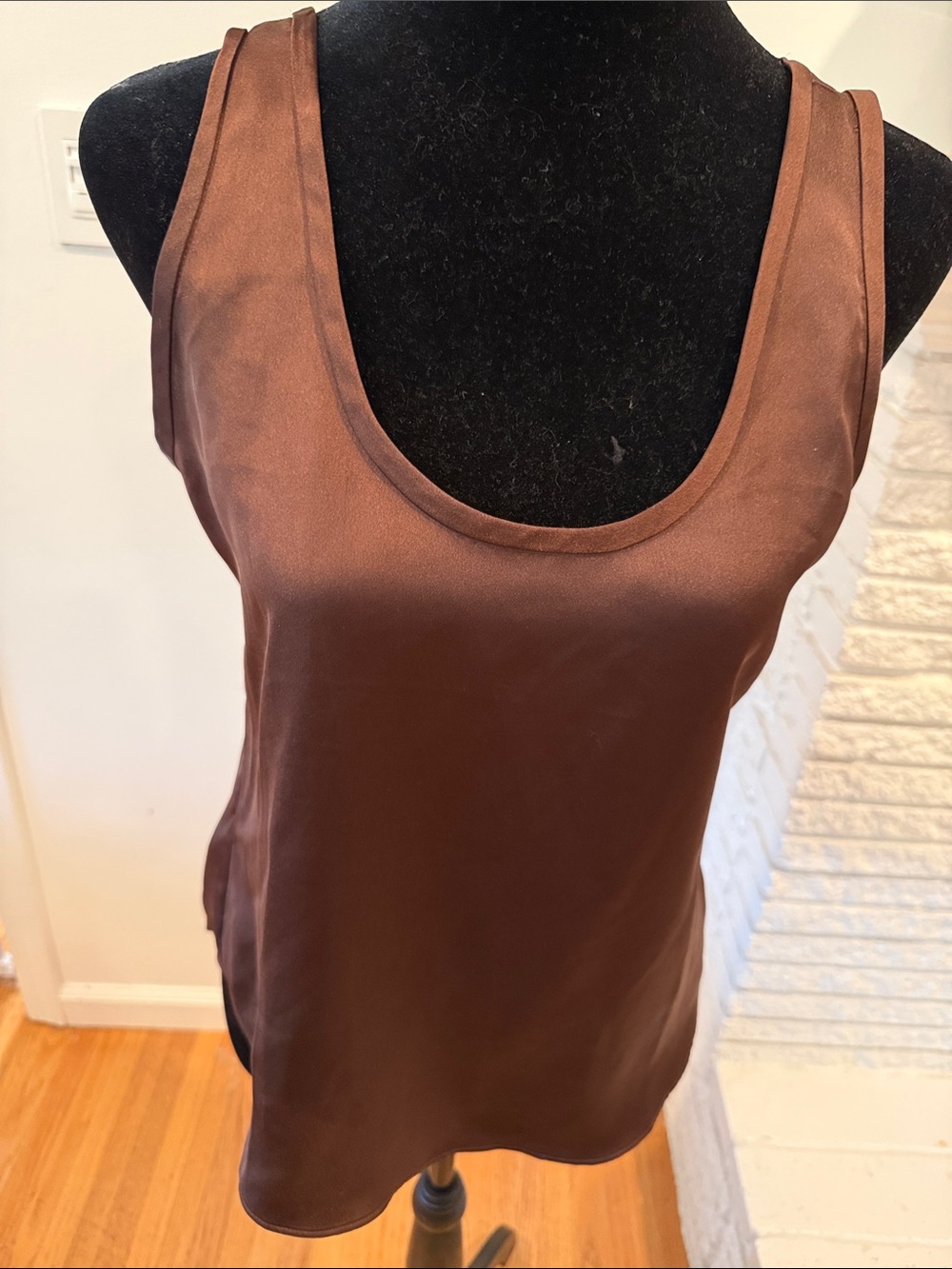 Women's Brown Satin Tank Top - Ann Taylor
